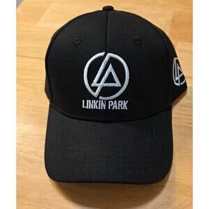 Linkin Park Snapback Hat Black White Logo NWT Official Rock Off Hybrid Theory